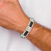 Stainless Steel Black IP-Plated Bracelet with Diamond