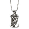 Stainless Steel Antiqued Fleur De Lis Dog Tag