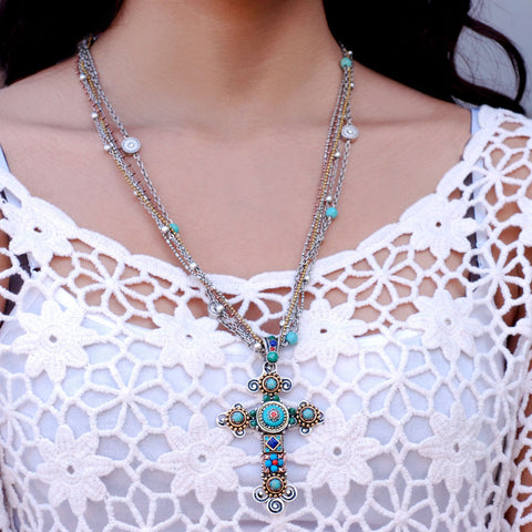 Desert Gypsy Cross Necklace