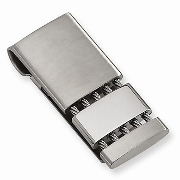 Brushed & Polished Stainless Steel Money Clip