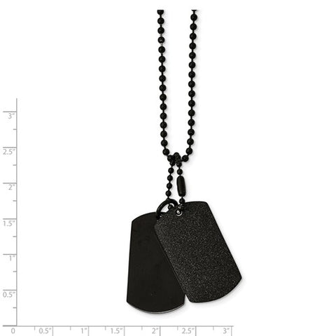 Stainless Steel Black IP Double Dogtag Necklace